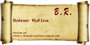 Bohner Rufina névjegykártya
